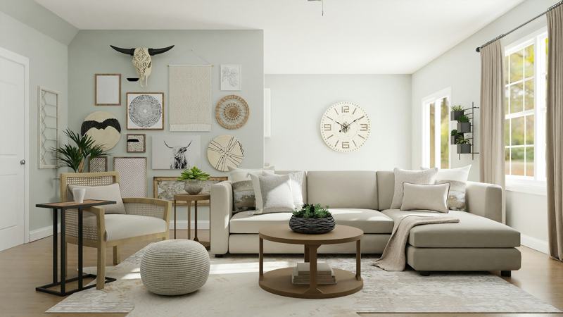 Calm, light-filled living room designed around everyday family life